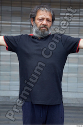 Upper Body Man White Casual Overweight Bearded Street photo references